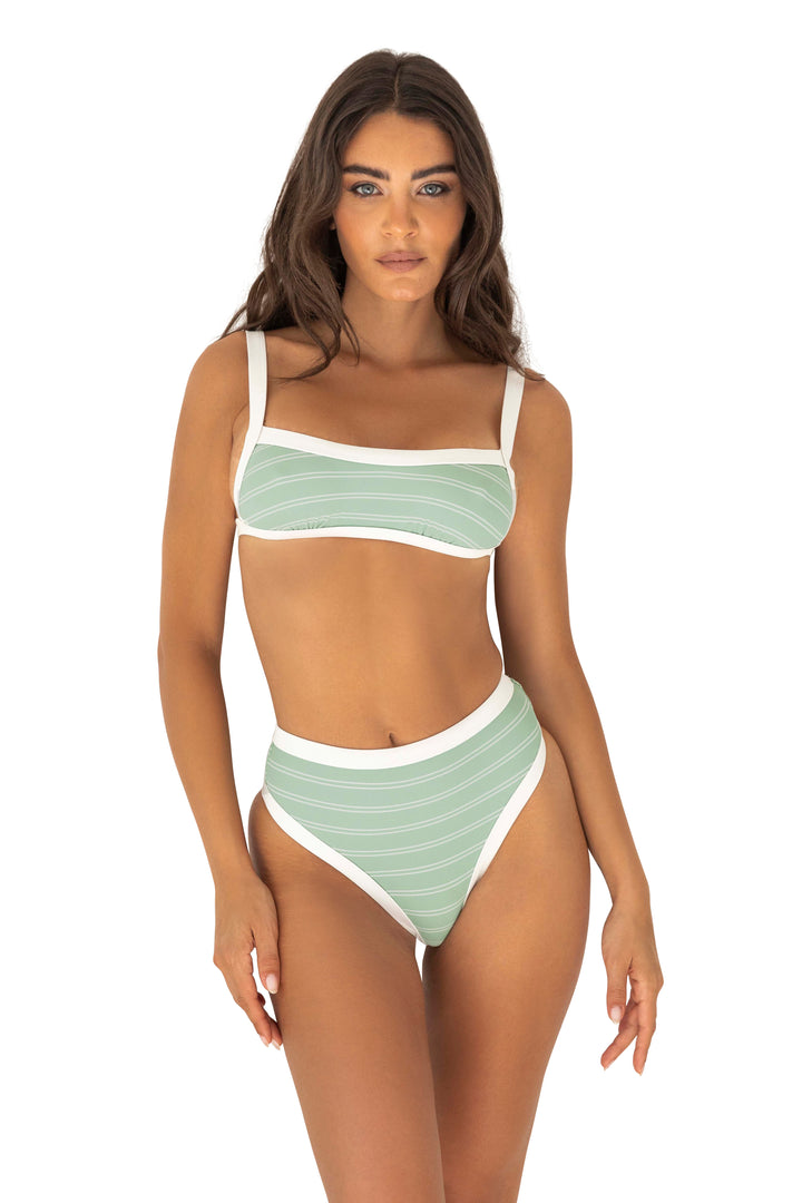 Josie Bottom - (Striped Matcha/Ribbed Vanilla)