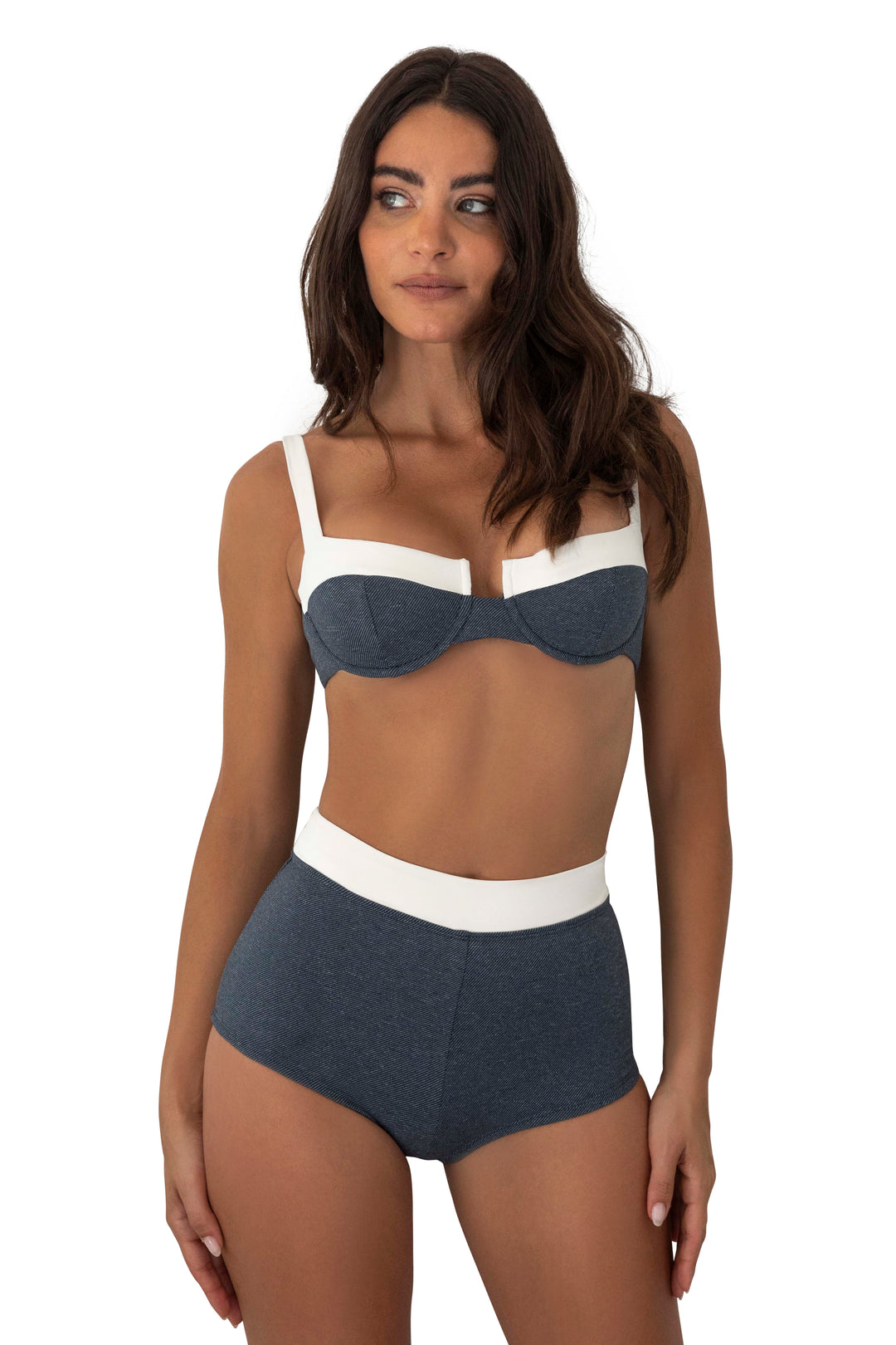 Jolene Top - (Denim/Vanilla)