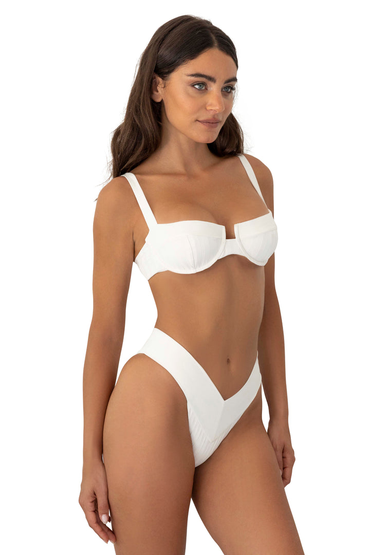 Jolene Top - (Ribbed Vanilla/Vanilla)