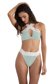 Coco Top - (Azure Fleur/Seafoam)