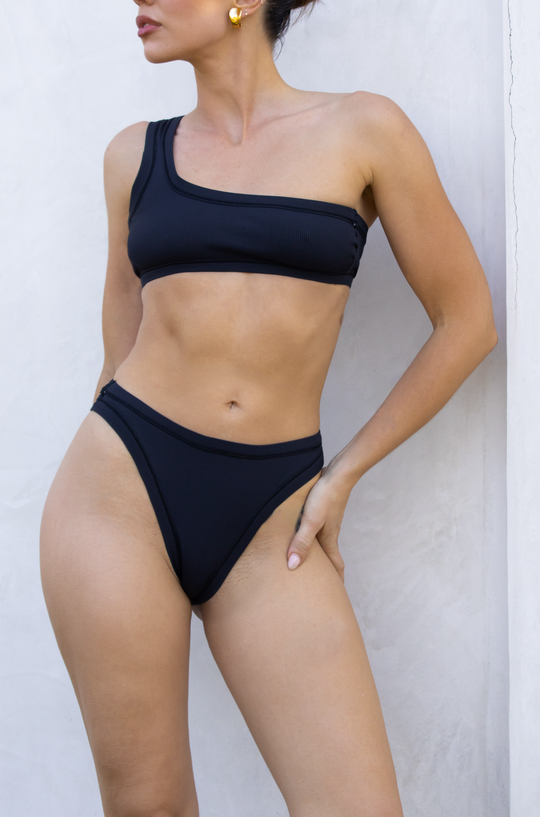 Grace Bottom - (Ribbed Creme/Ribbed Black)