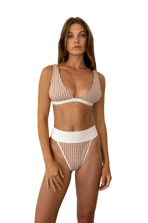 Abbey Top - (Bronze Gingham/Bronze)